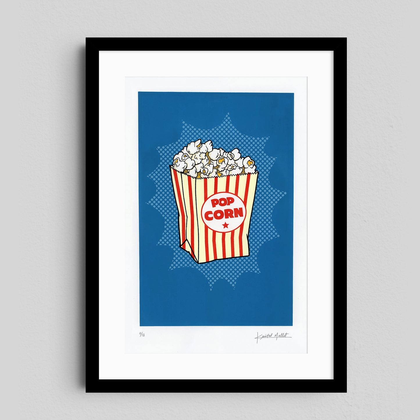 Snack Supreme: Pop Corn Serigraph (Framed, 18x24)