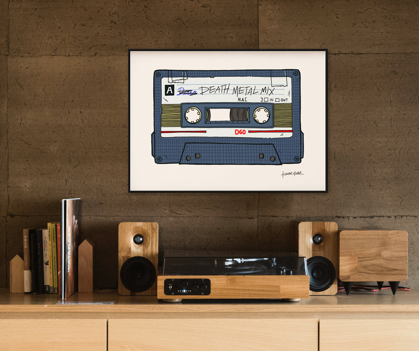 Personalized Customizable Cassette Tape Artwork Print - Matte Paper Finish - Unique Retro Decor