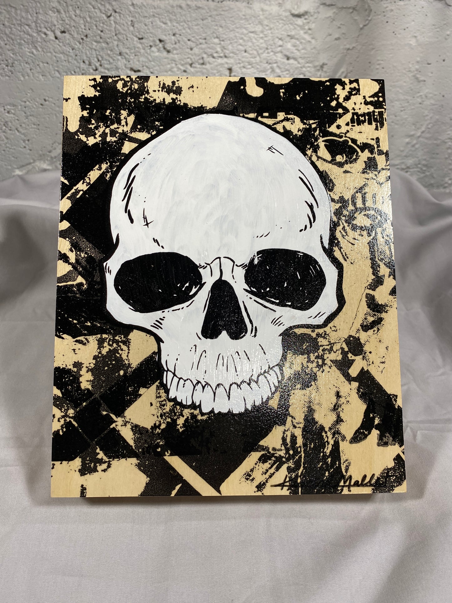 Memento Mori Skulls on Wood