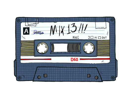 Personalized Customizable Cassette Tape Artwork Print - Matte Paper Finish - Unique Retro Decor