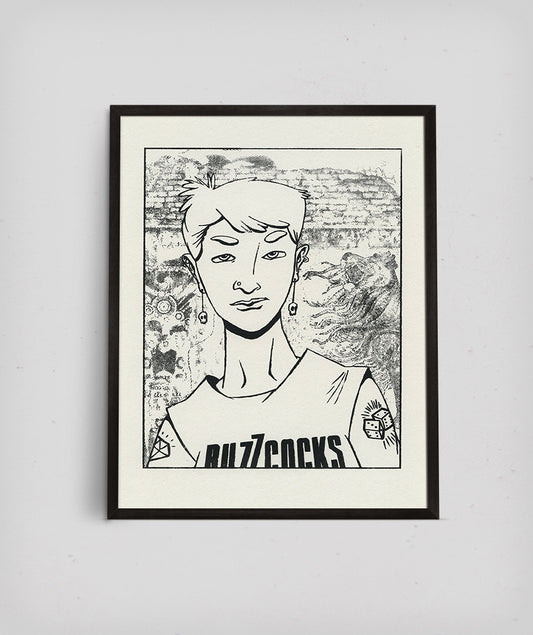 Limited Edition "Buzzcocks T-Shirt" Serigraph - Hand-Pulled 8x10 Print - Signed and Numbered